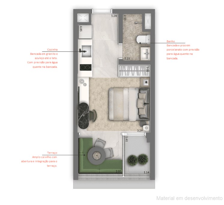 Planta 1 — Trinity Vila Clementino Smart - Residencial