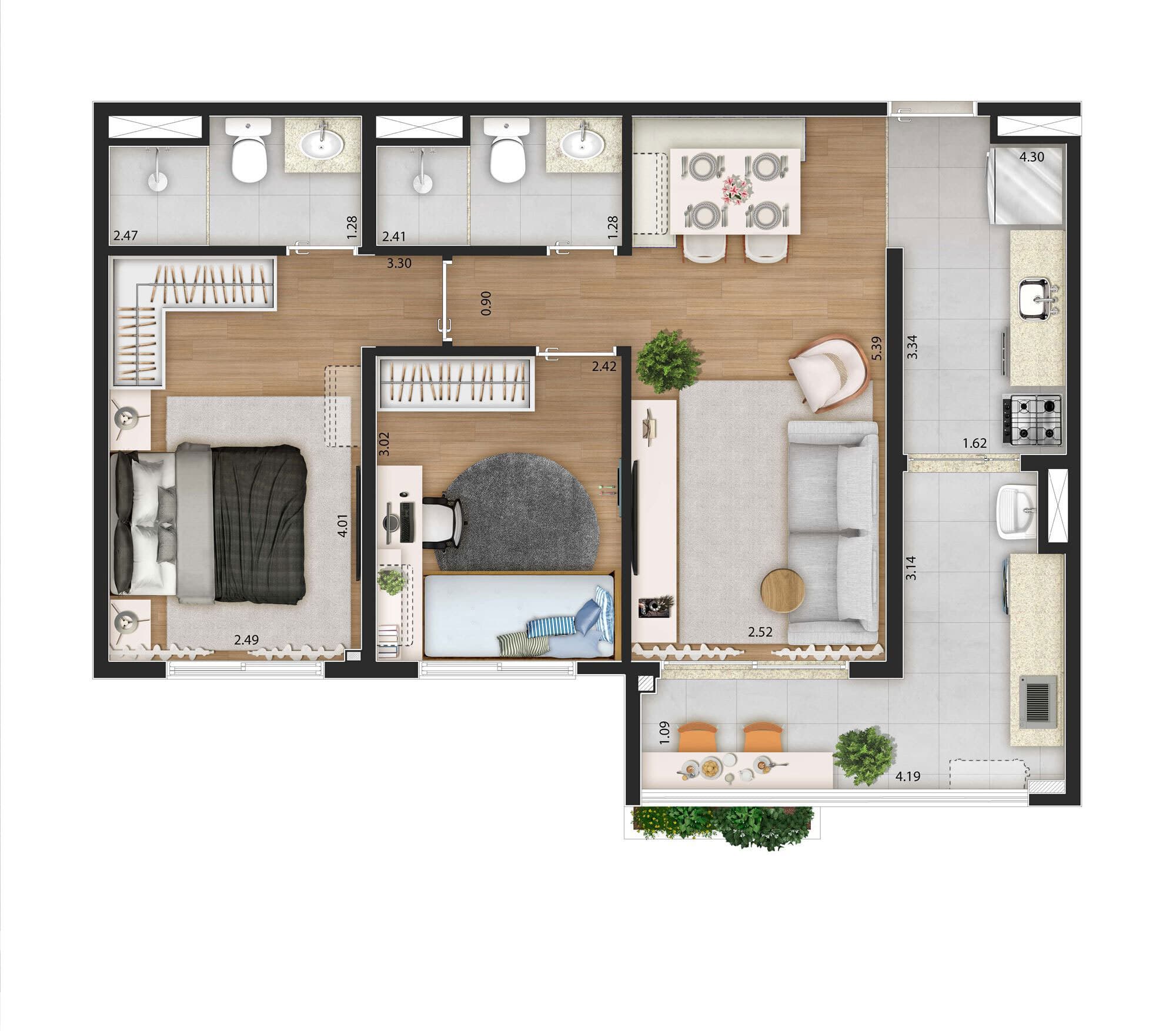 Planta 1 — ix. Santana - Residencial