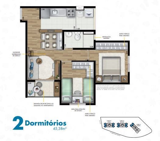 Planta 1 — HomeClub Carrão
