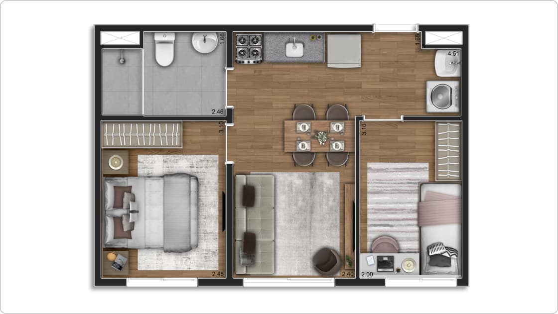 Planta 4 — Bosque Ipiranga - Residencial - Fase 1