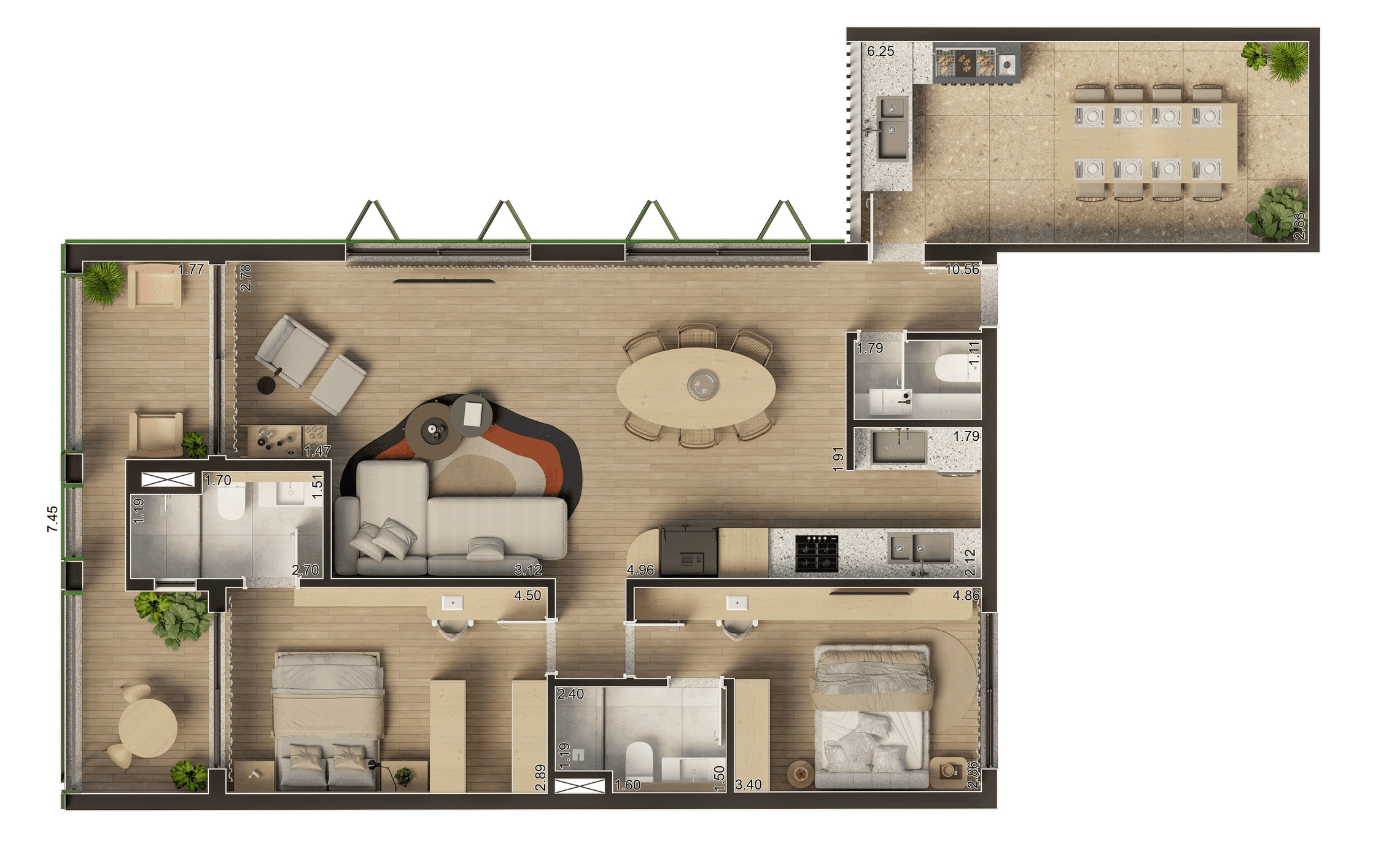 Planta 3 — Casa Vertical Apinajés