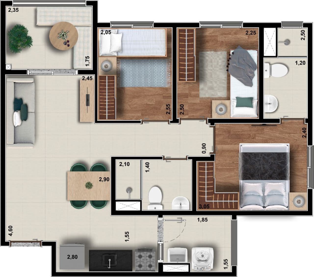 Planta 3 — Auge Morumbi - Residencial