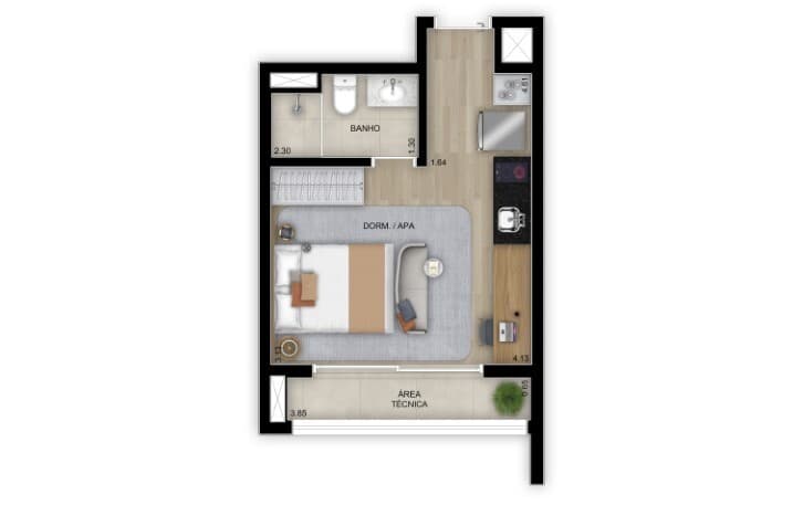 Planta 1 — Grand Club Home Spaces Alto da Boa Vista - Residencial