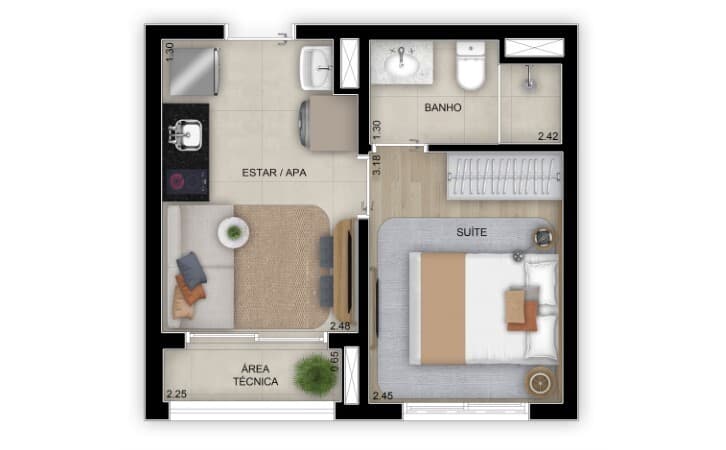 Planta 2 — Grand Club Home Spaces Alto da Boa Vista - Residencial