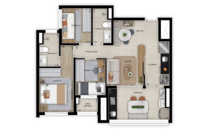 Planta 4 — Grand Club Home Spaces Alto da Boa Vista - Residencial