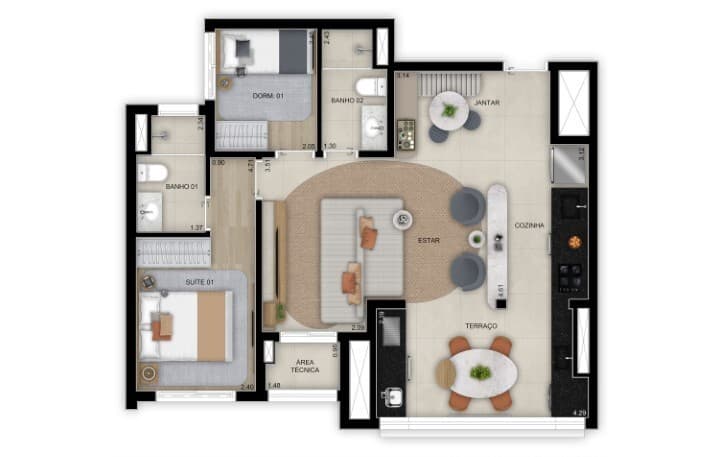 Planta 5 — Grand Club Home Spaces Alto da Boa Vista - Residencial