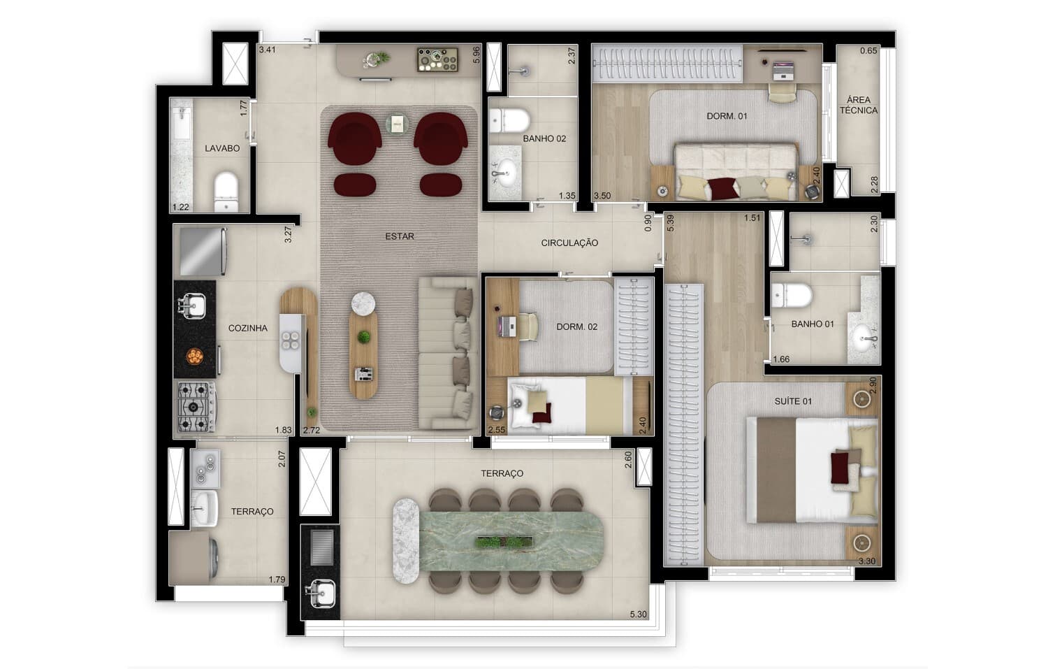 Planta 3 — Grand High Residences Alto da Boa Vista
