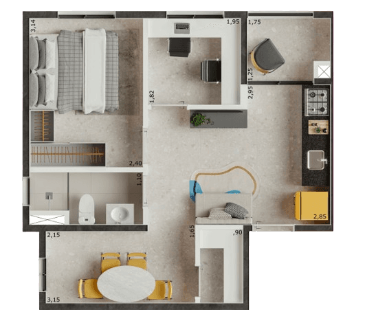 Planta 3 — Nurban Carnaubeiras - Residencial