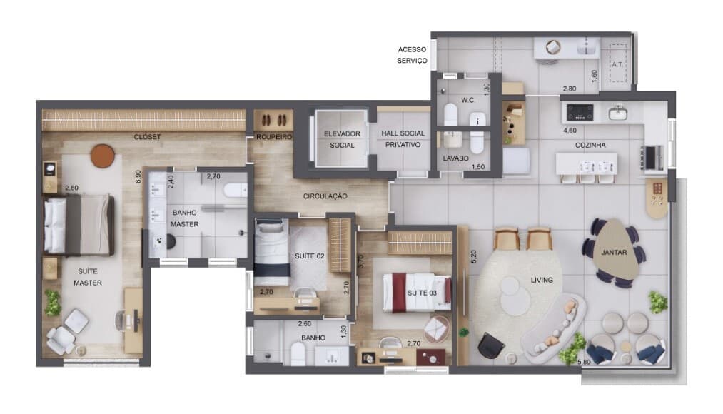 Planta 3 — Excellence Perdizes