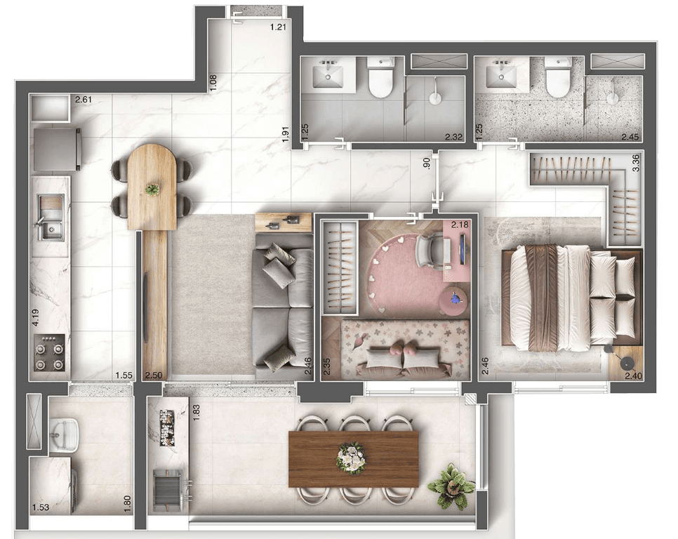 Planta 1 — Arch Nazaré Residence
