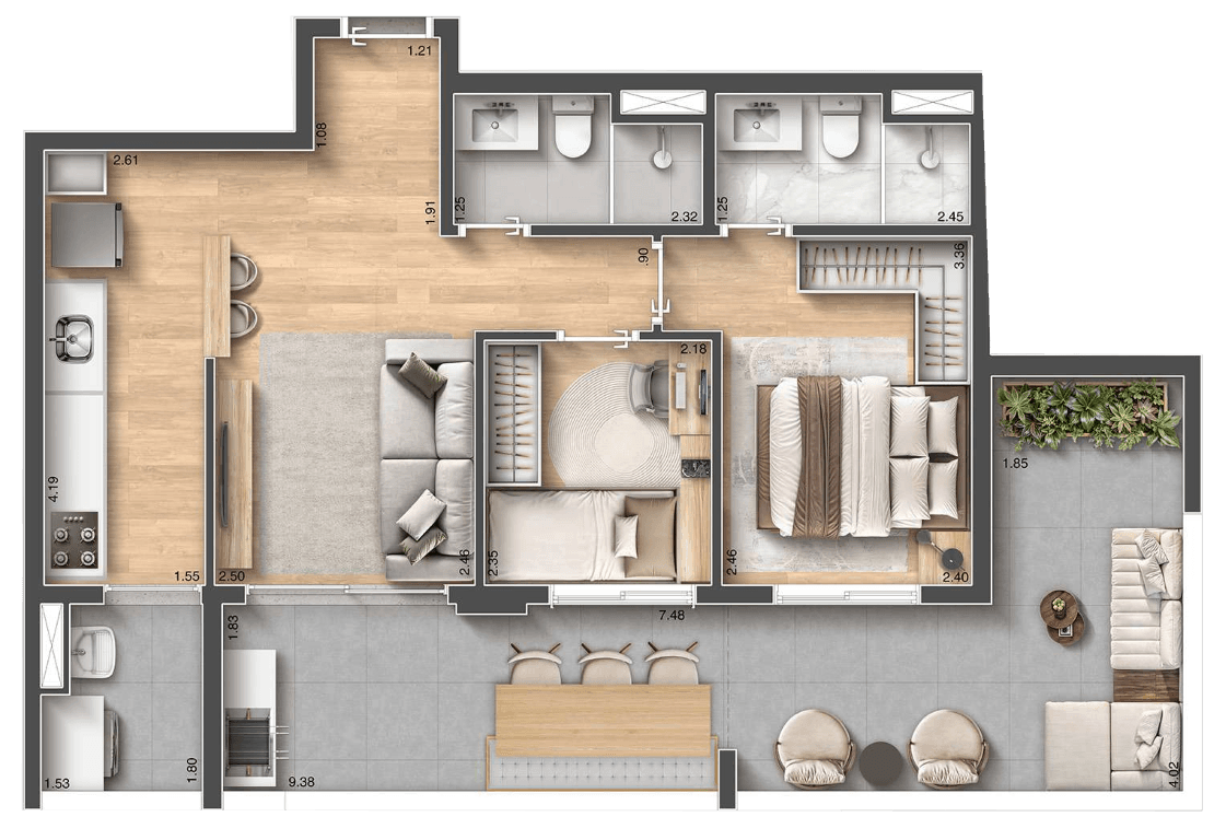 Planta 2 — Arch Nazaré Residence