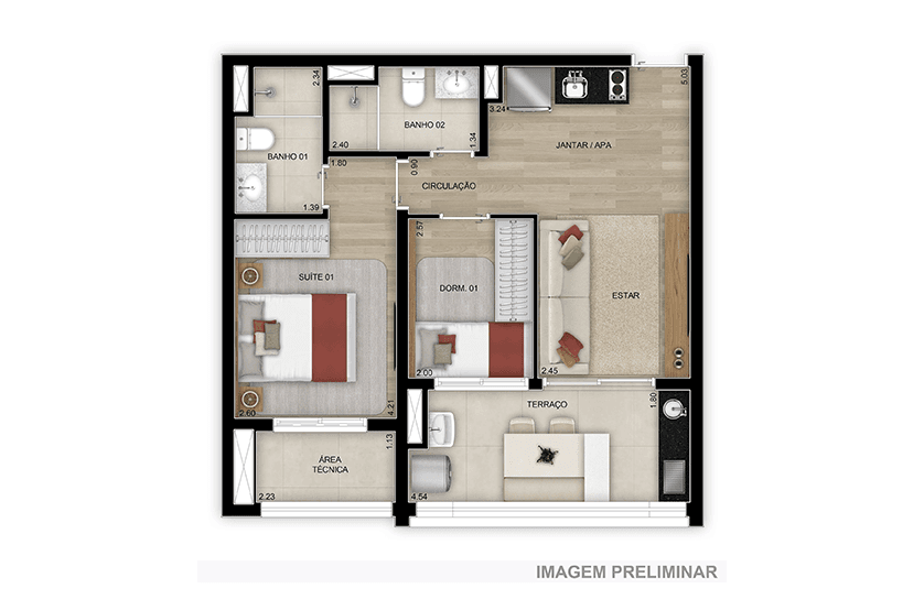 Planta 6 — Walk Belém by Diálogo - Residencial
