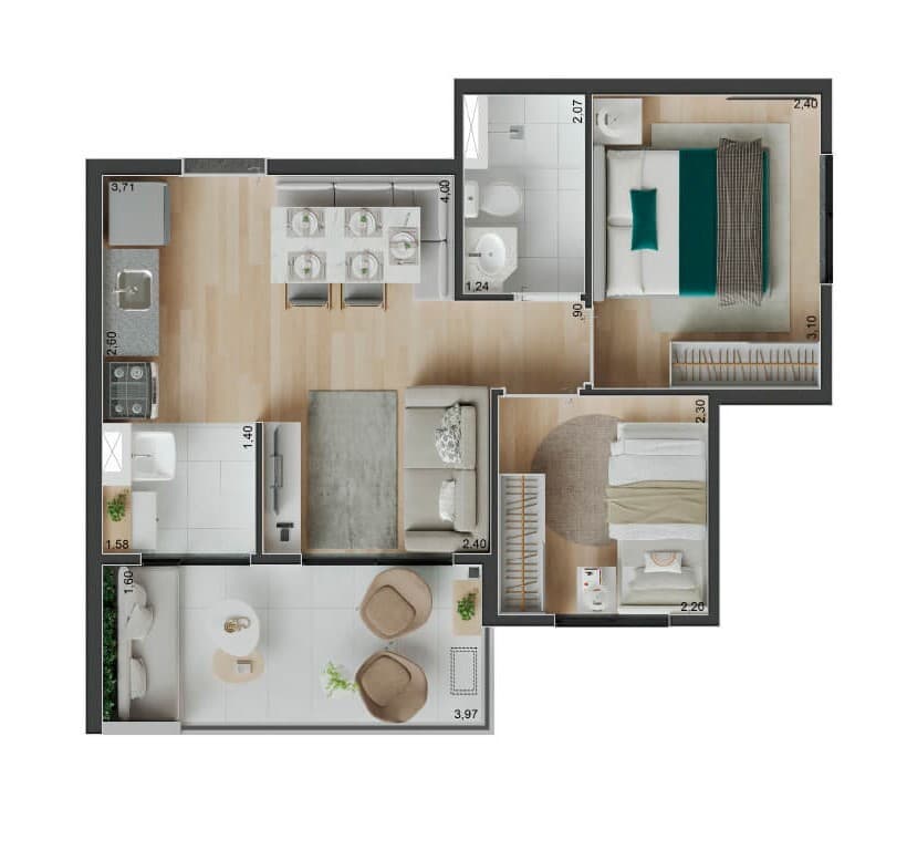 Planta 3 — Peak Vila Olímpia - Residencial