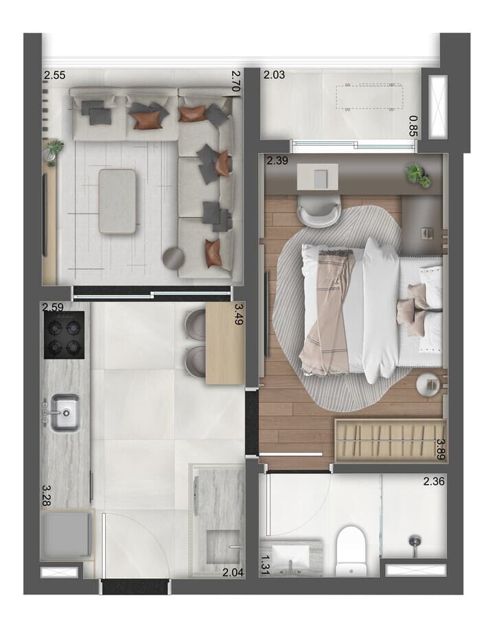 Planta 1 — Hi Vila Clementino - NR