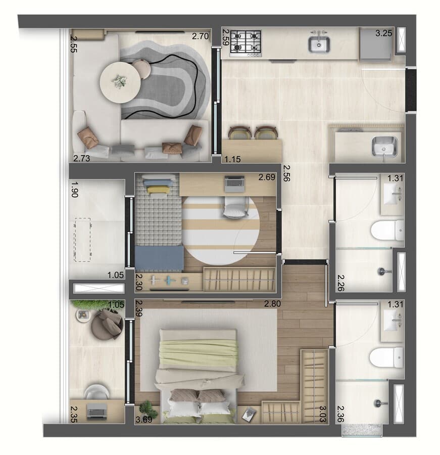 Planta 3 — Hi Vila Clementino - NR