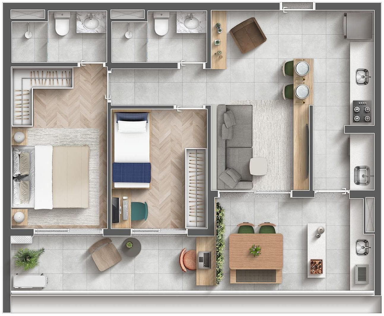 Planta 2 — Urbanpark Aclimação - Residencial