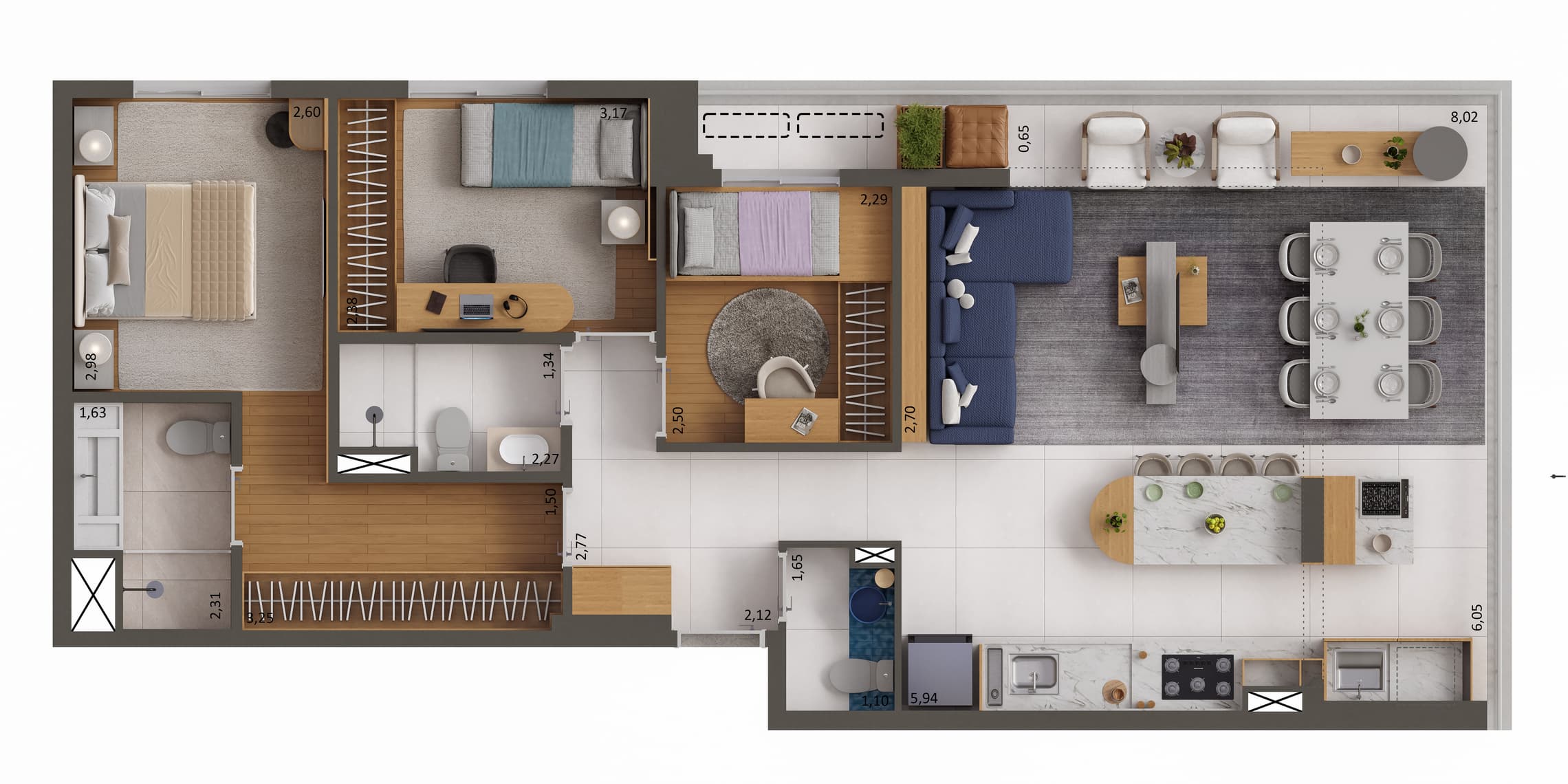 Planta 3 — Near Guarapiranga Oasis - Residencial