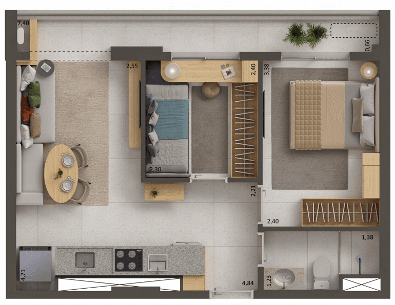 Planta 2 — Near Guarapiranga Living - Residencial