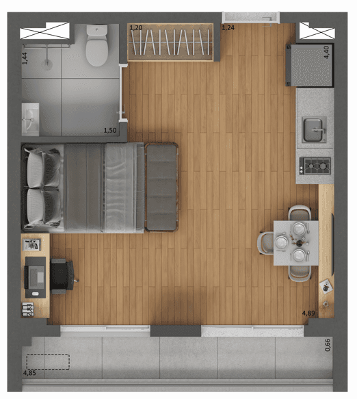 Planta 1 — Near Guarapiranga Living - NR