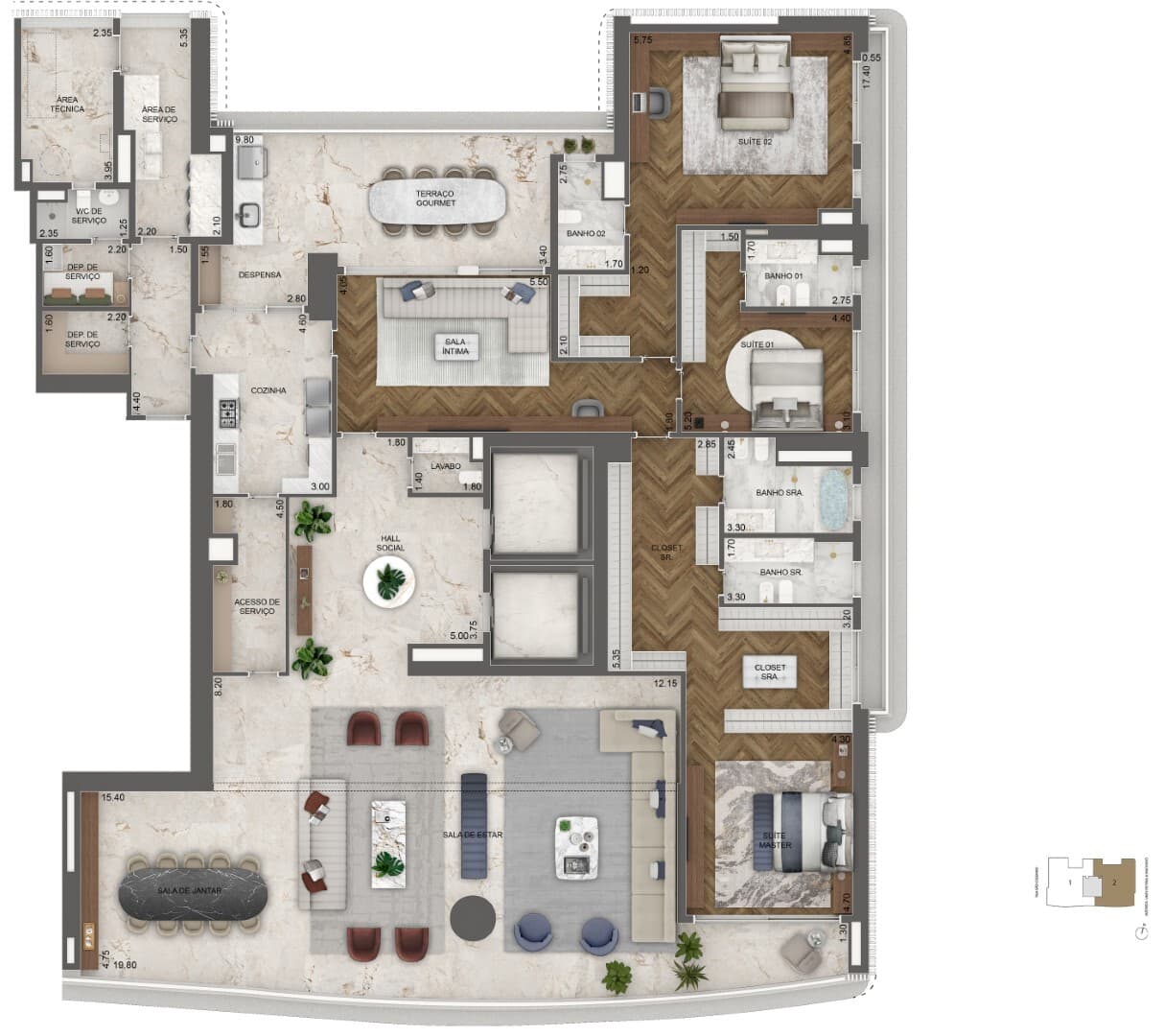 Planta 4 — Vista Cyrela Venezia