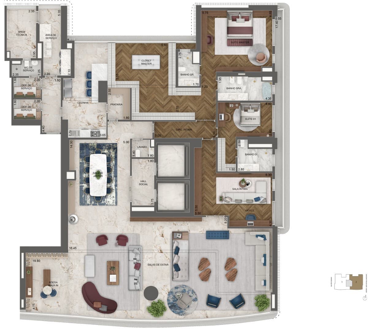 Planta 5 — Vista Cyrela Venezia