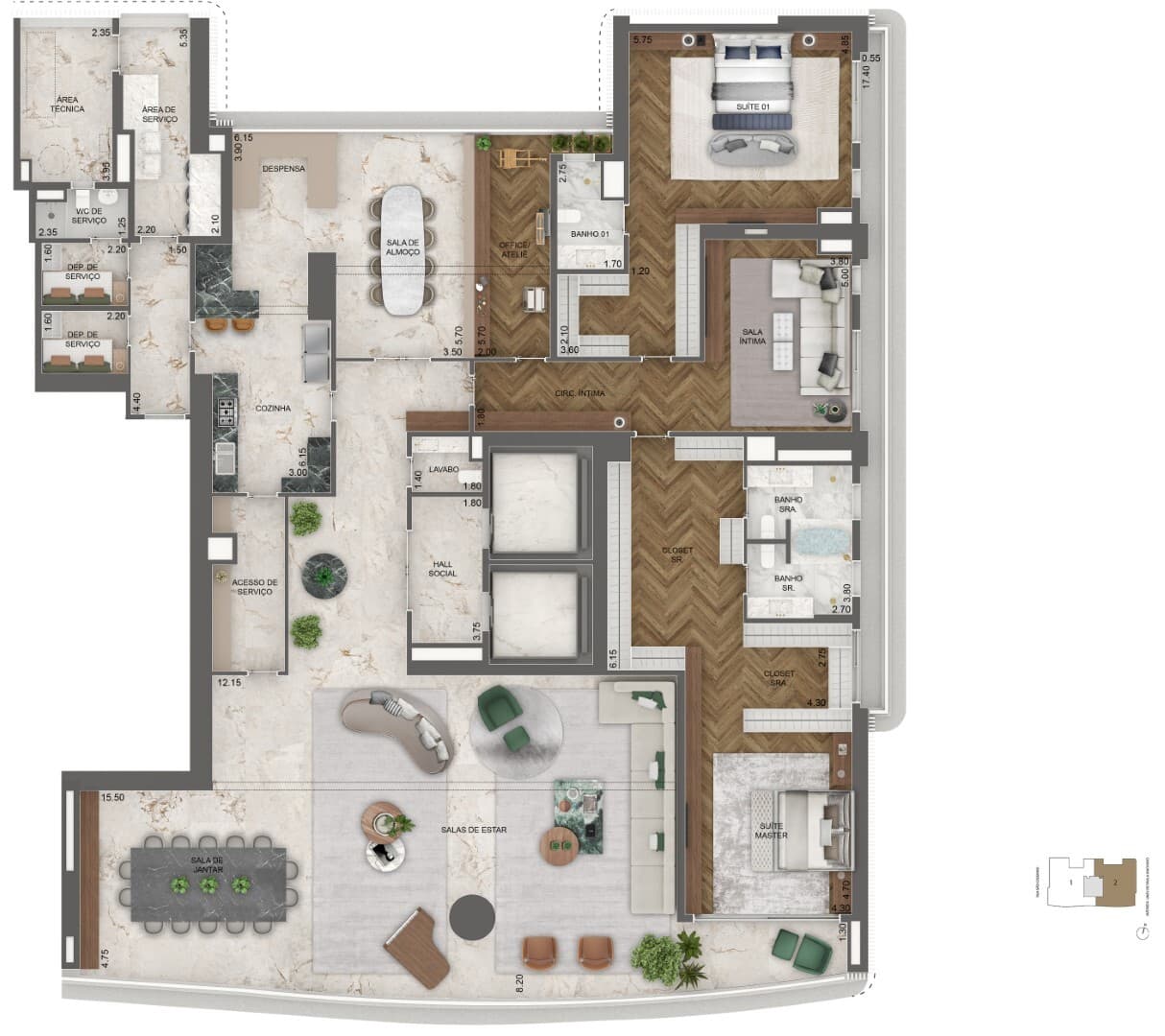 Planta 6 — Vista Cyrela Venezia