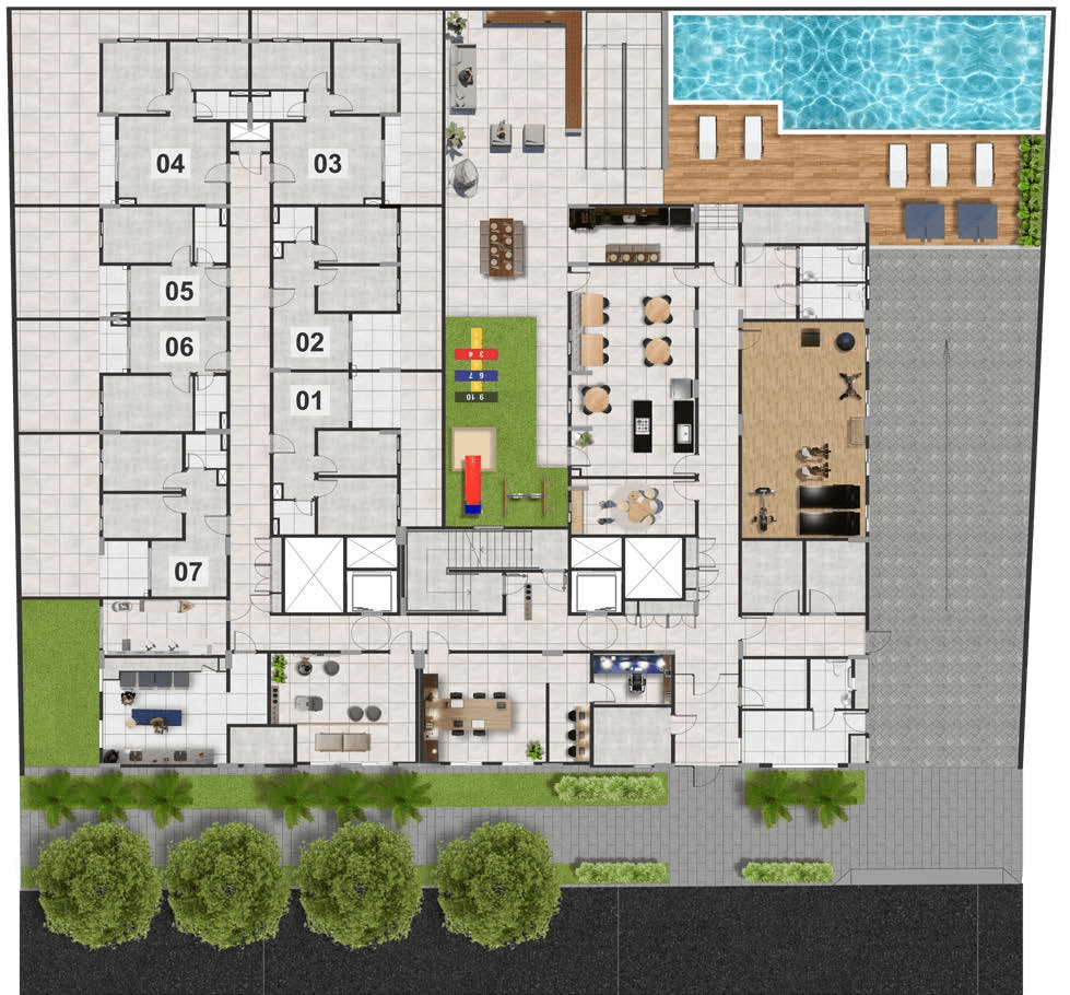 Planta 1 — Residencial Nakasone - Itaquera