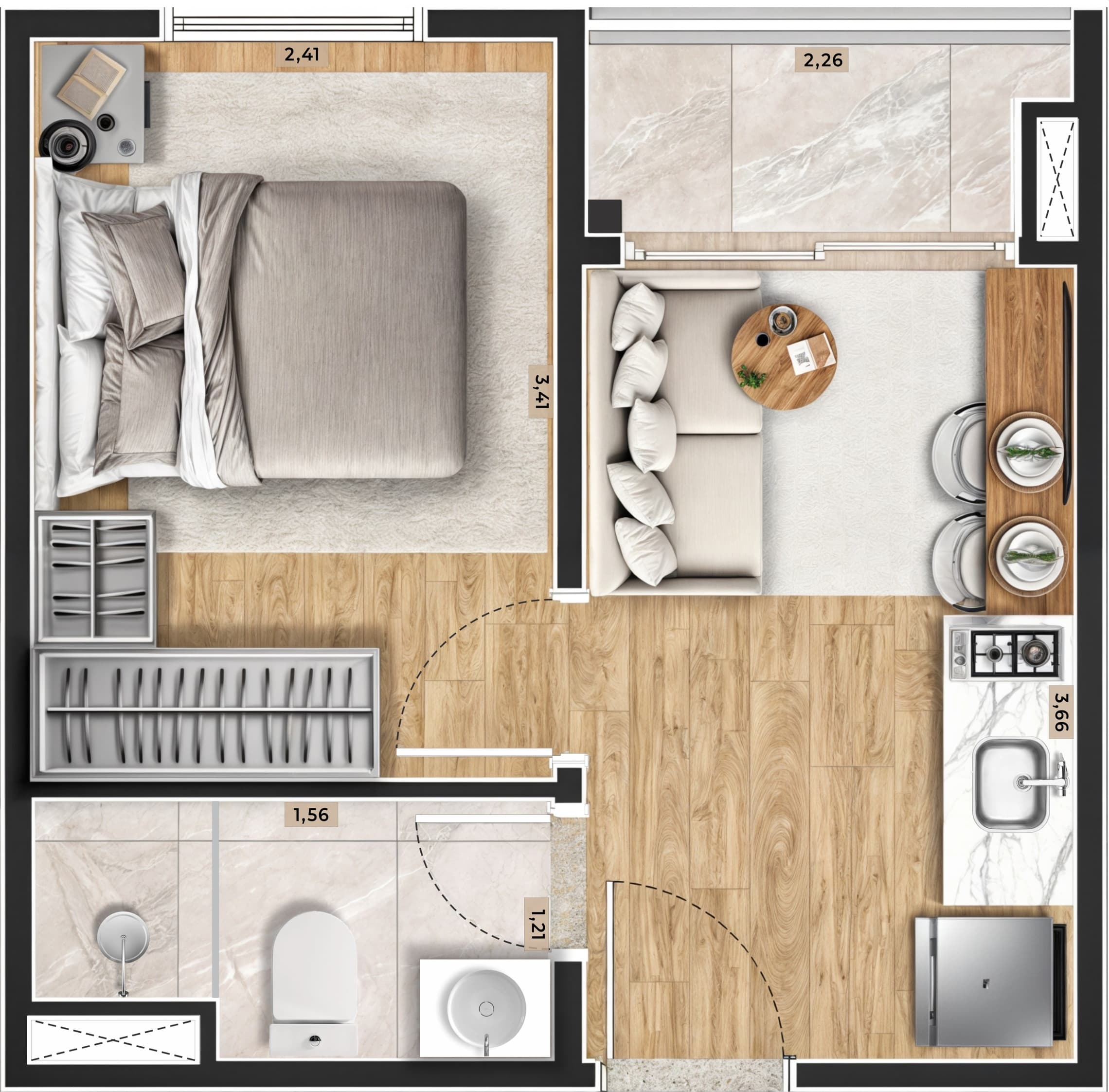 Planta 3 — Residencial Nakasone - Itaquera