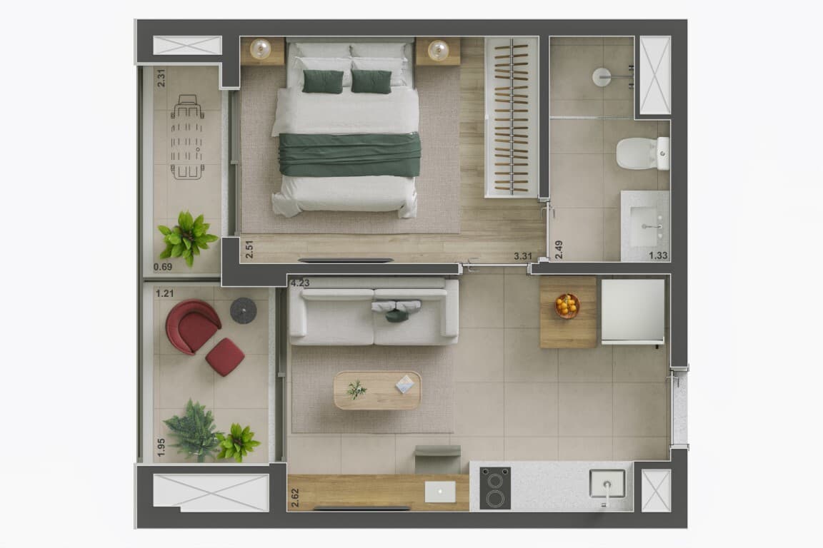 Planta 1 — Voga Flórida - Residencial