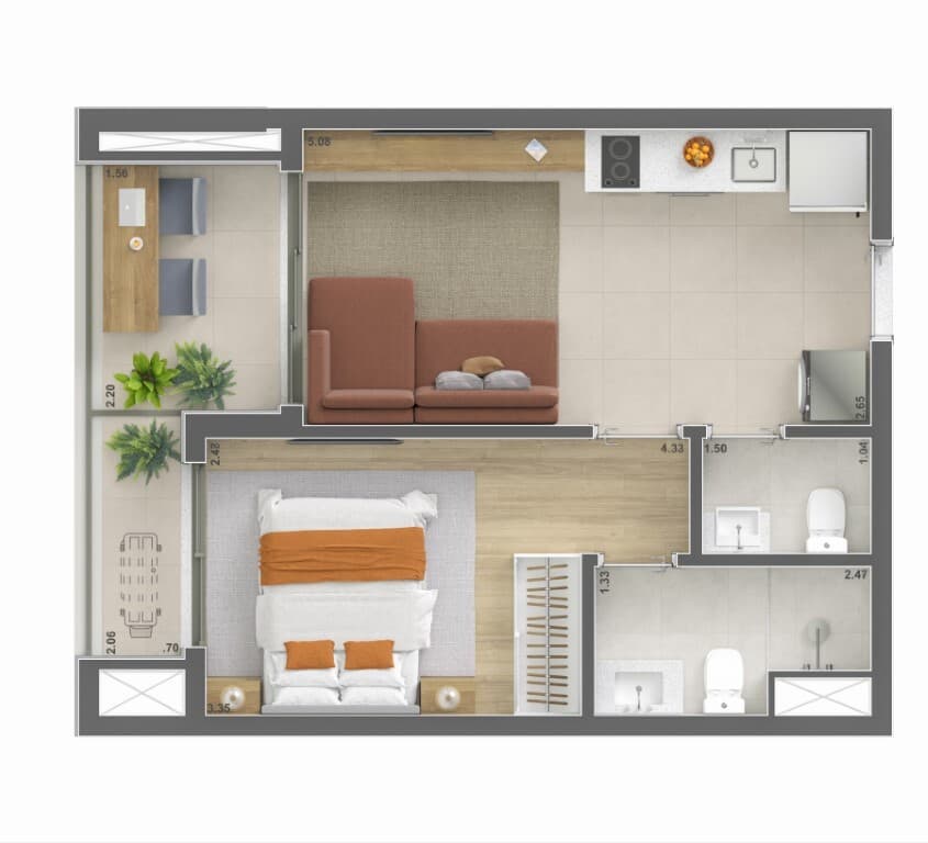 Planta 2 — Voga Flórida - Residencial
