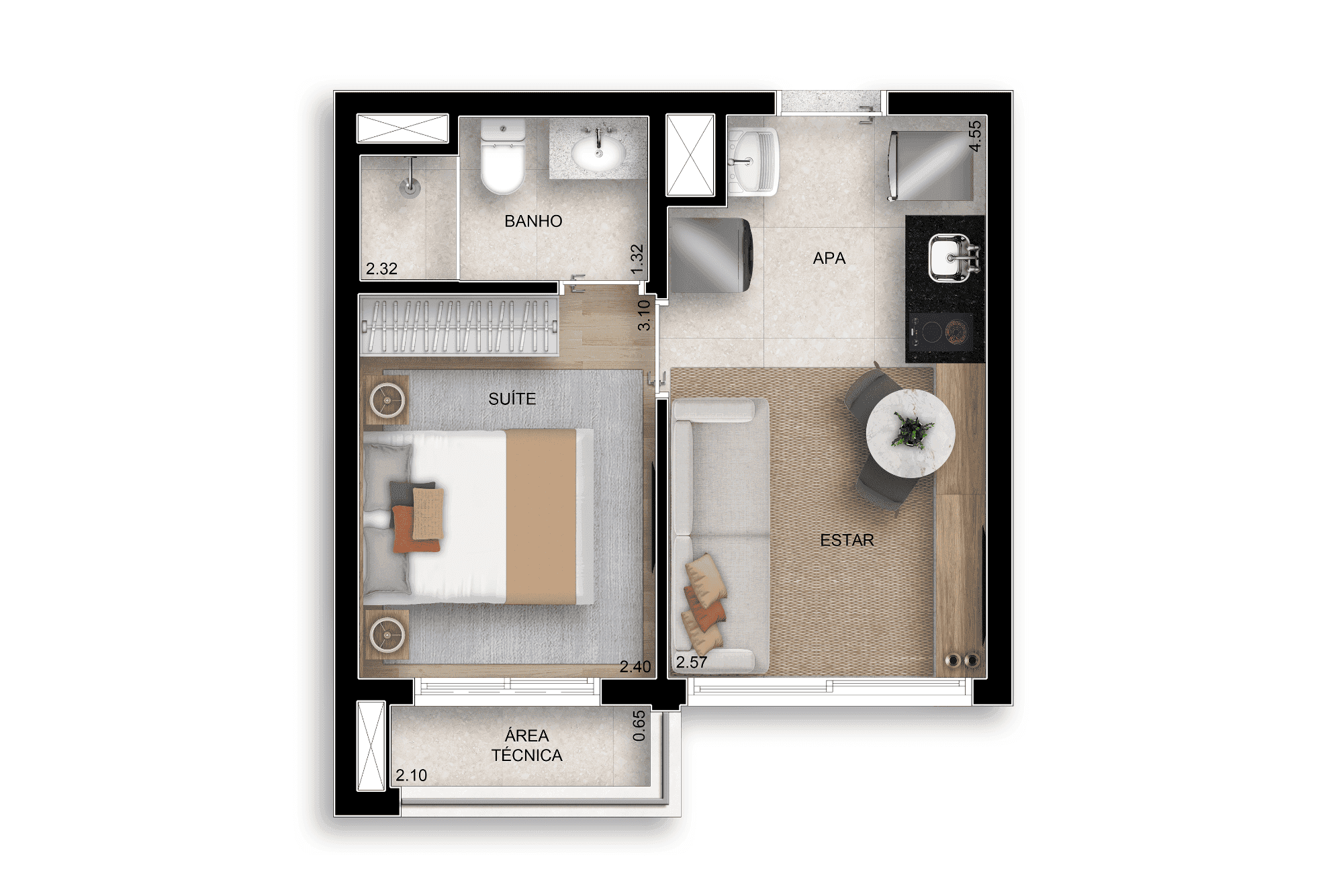 Planta 1 — Bosque Santa Cruz by Diálogo Home Spaces - Residencial