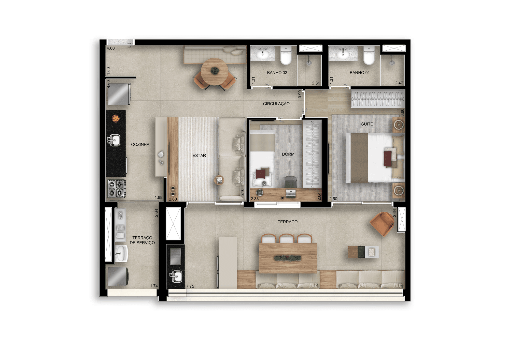 Planta 1 — Bosque Santa Cruz by Diálogo Residences