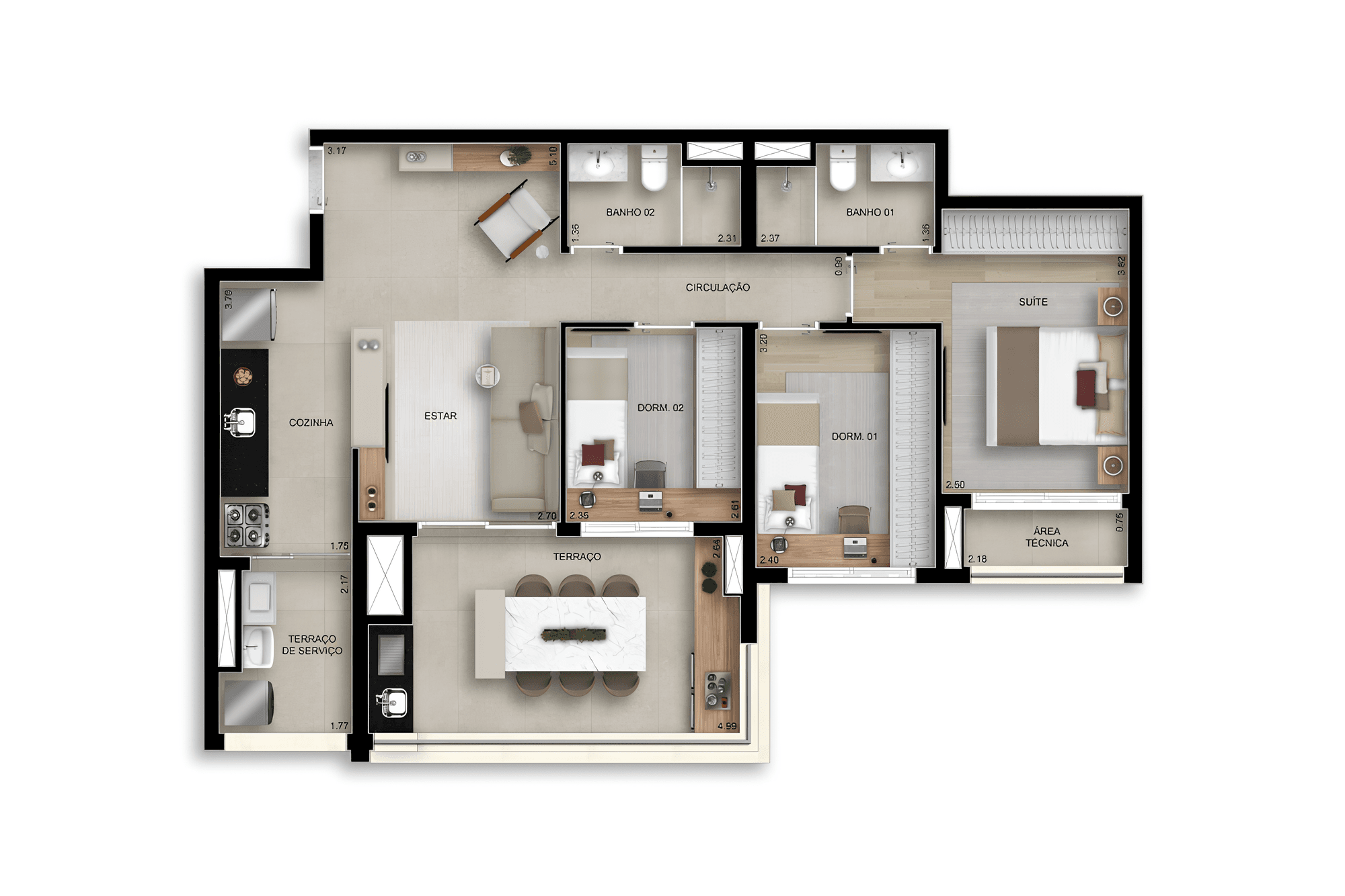 Planta 2 — Bosque Santa Cruz by Diálogo Residences