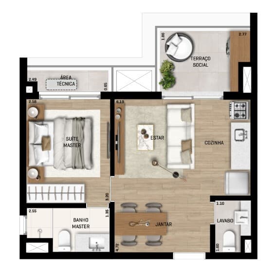 Planta 1 — Mozae Higienópolis