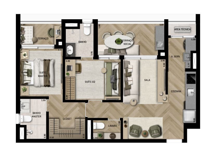 Planta 4 — Mozae Higienópolis