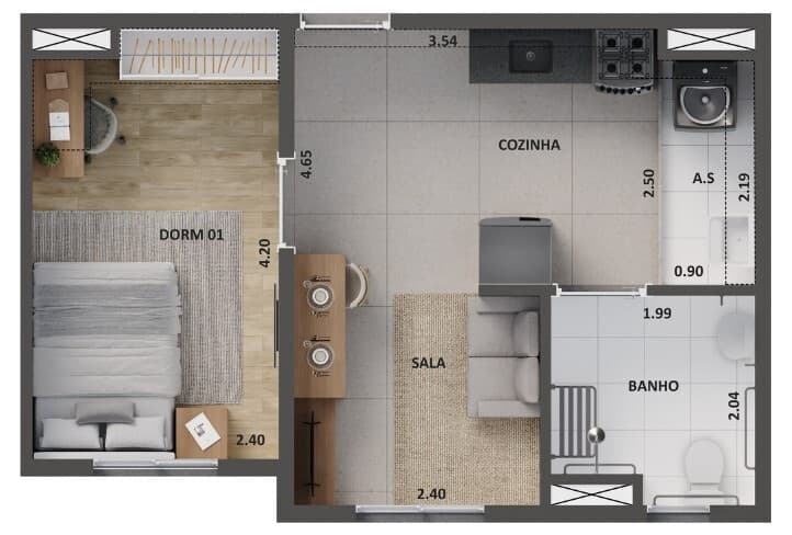 Planta 3 — Cidade Lapa Água Branca