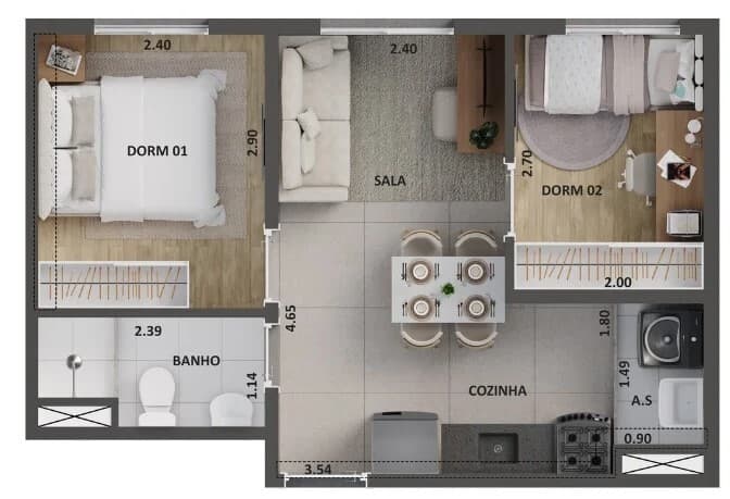 Planta 4 — Cidade Lapa Água Branca