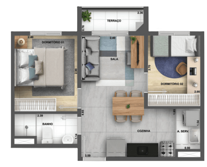 Planta 3 — My Sacomã