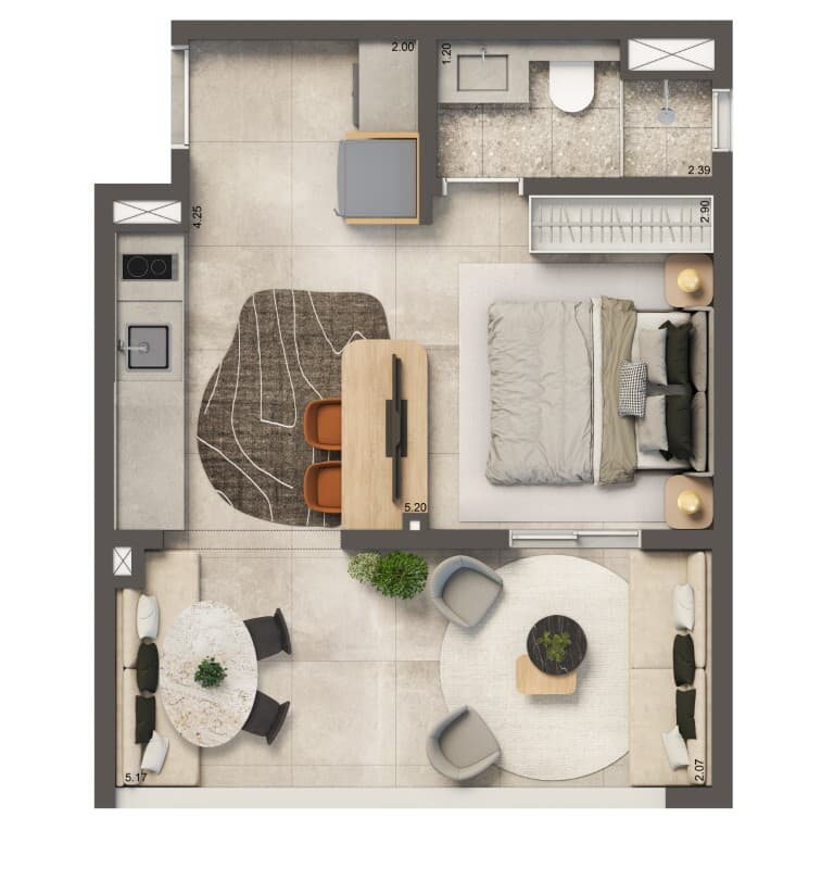 Planta 5 — Living Full Estaiada - Residencial
