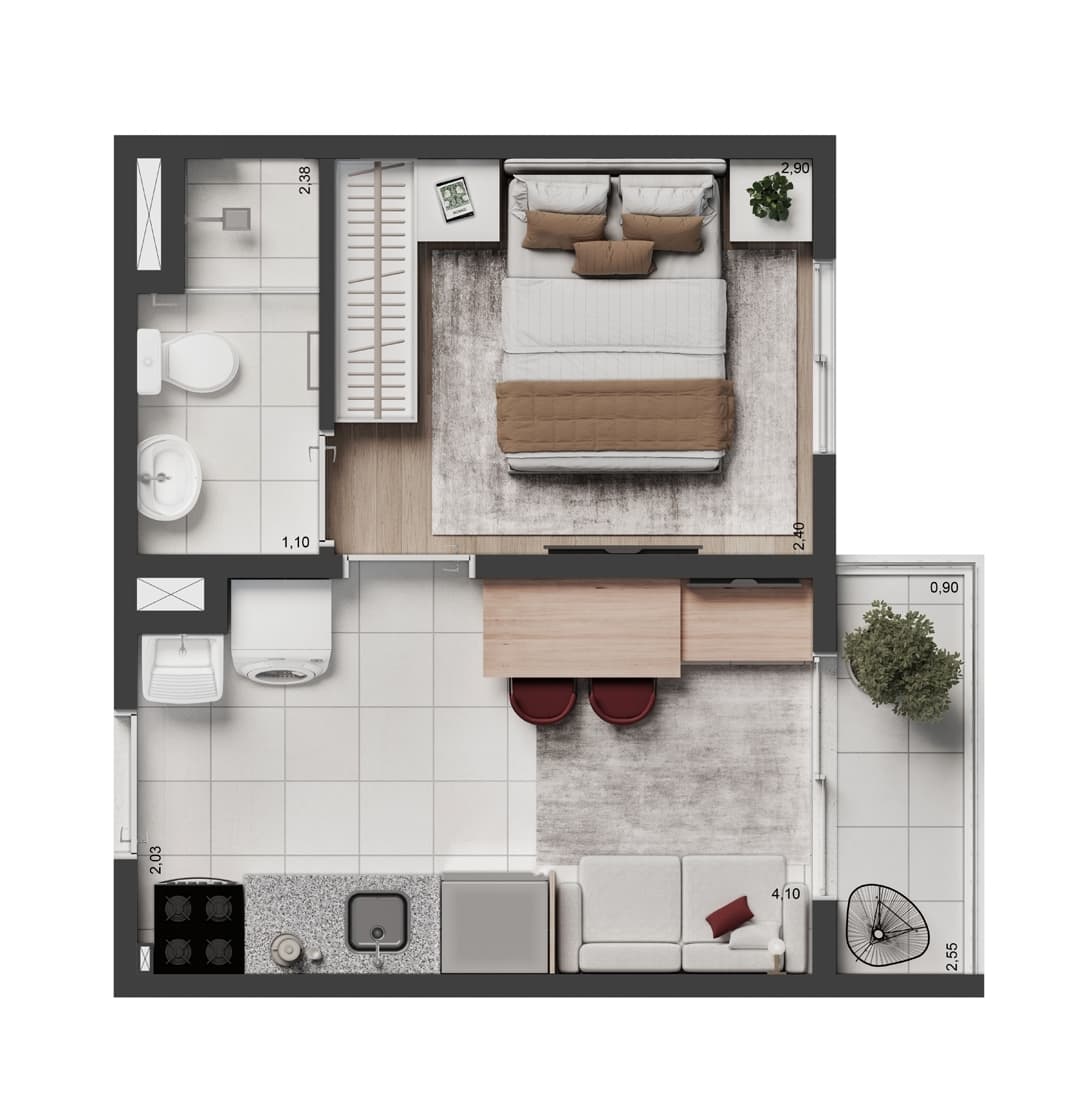 Planta 1 — Elev Park Sacomã II