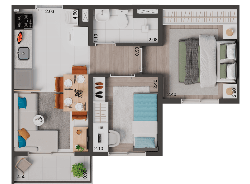Planta 3 — Elev Park Sacomã II