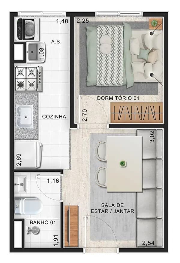 Planta 1 — Vista Parque Chácara Joquey