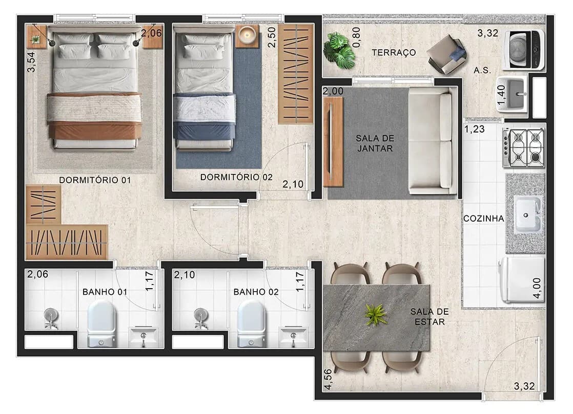 Planta 4 — Vista Parque Chácara Joquey