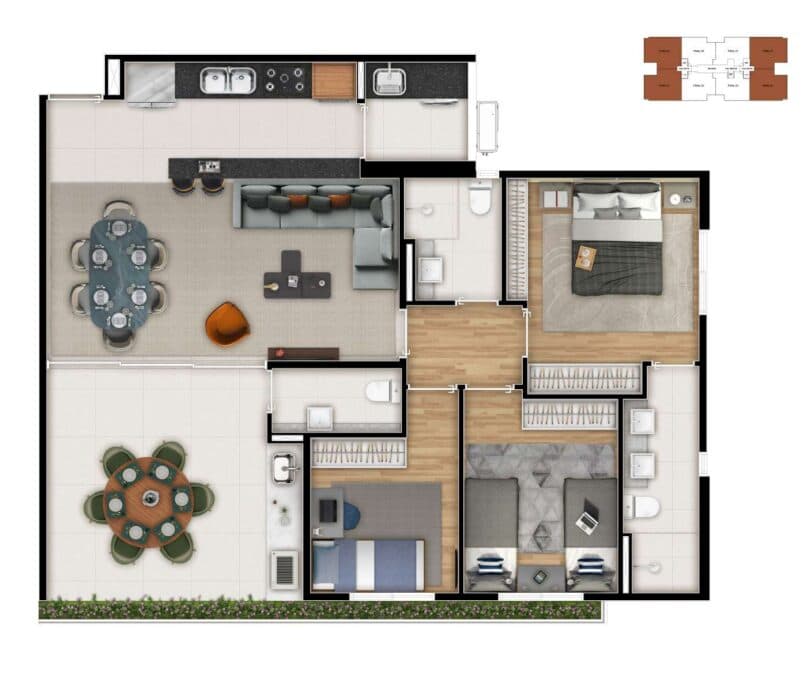 Planta 3 — View JT - Residencial