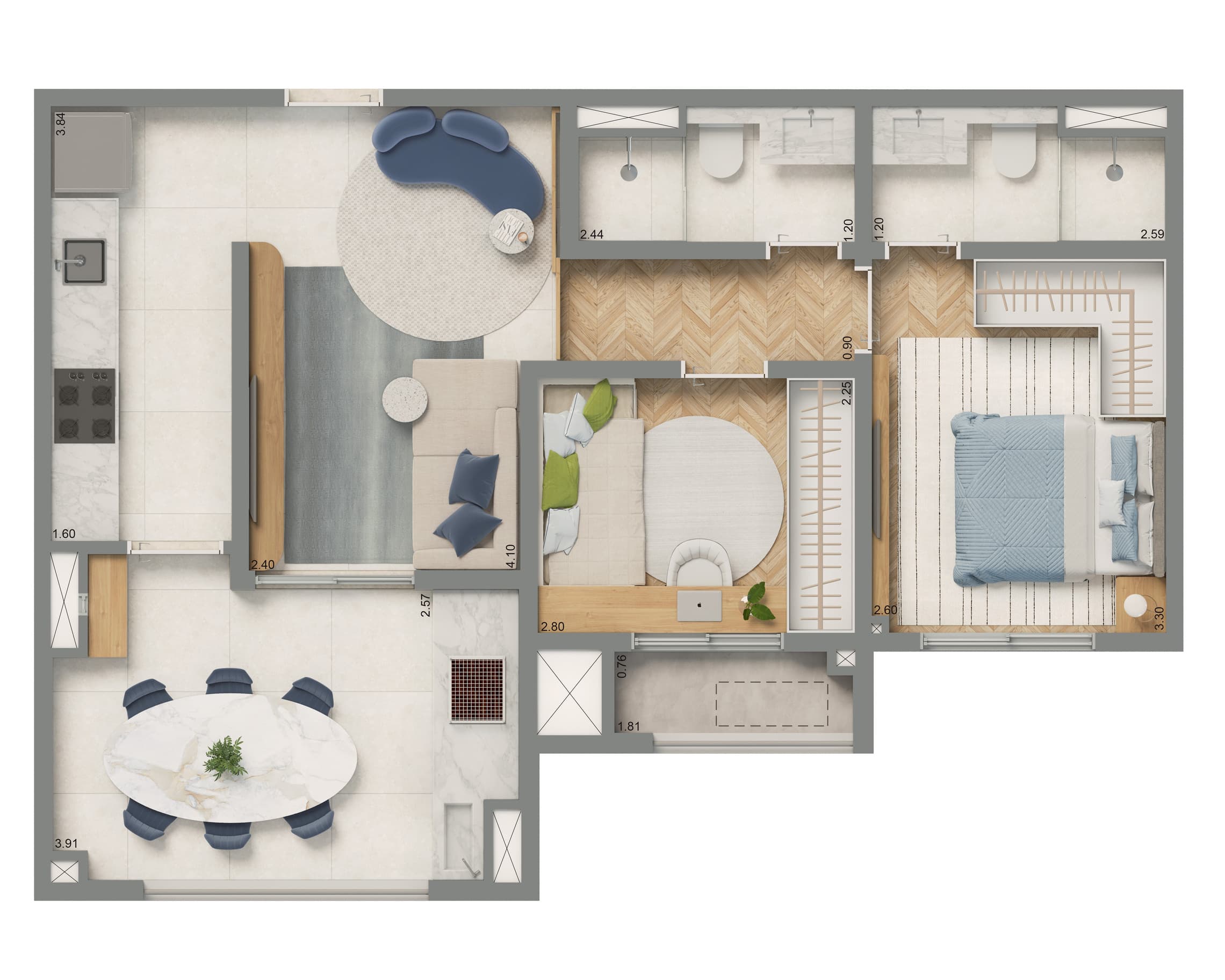 Planta 3 — Living Grand Exclusive Tucuruvi