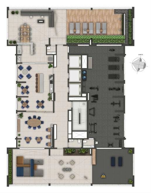 Planta 1 — Auge Resort Tatuapé Home Spaces