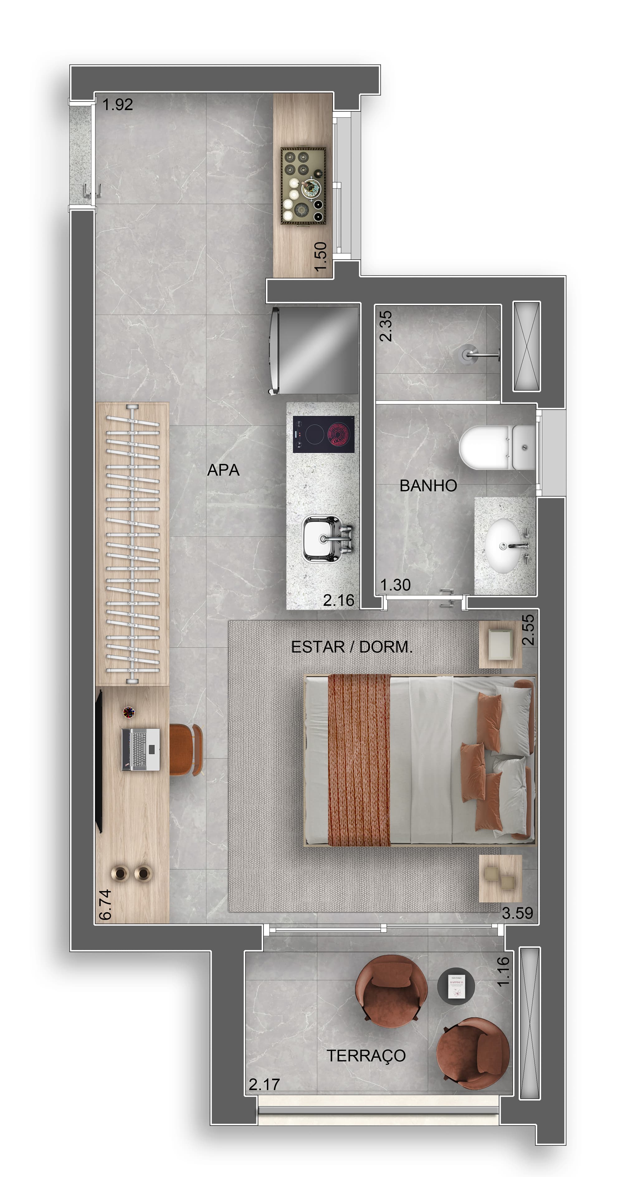 Planta 3 — Auge Resort Tatuapé Home Spaces