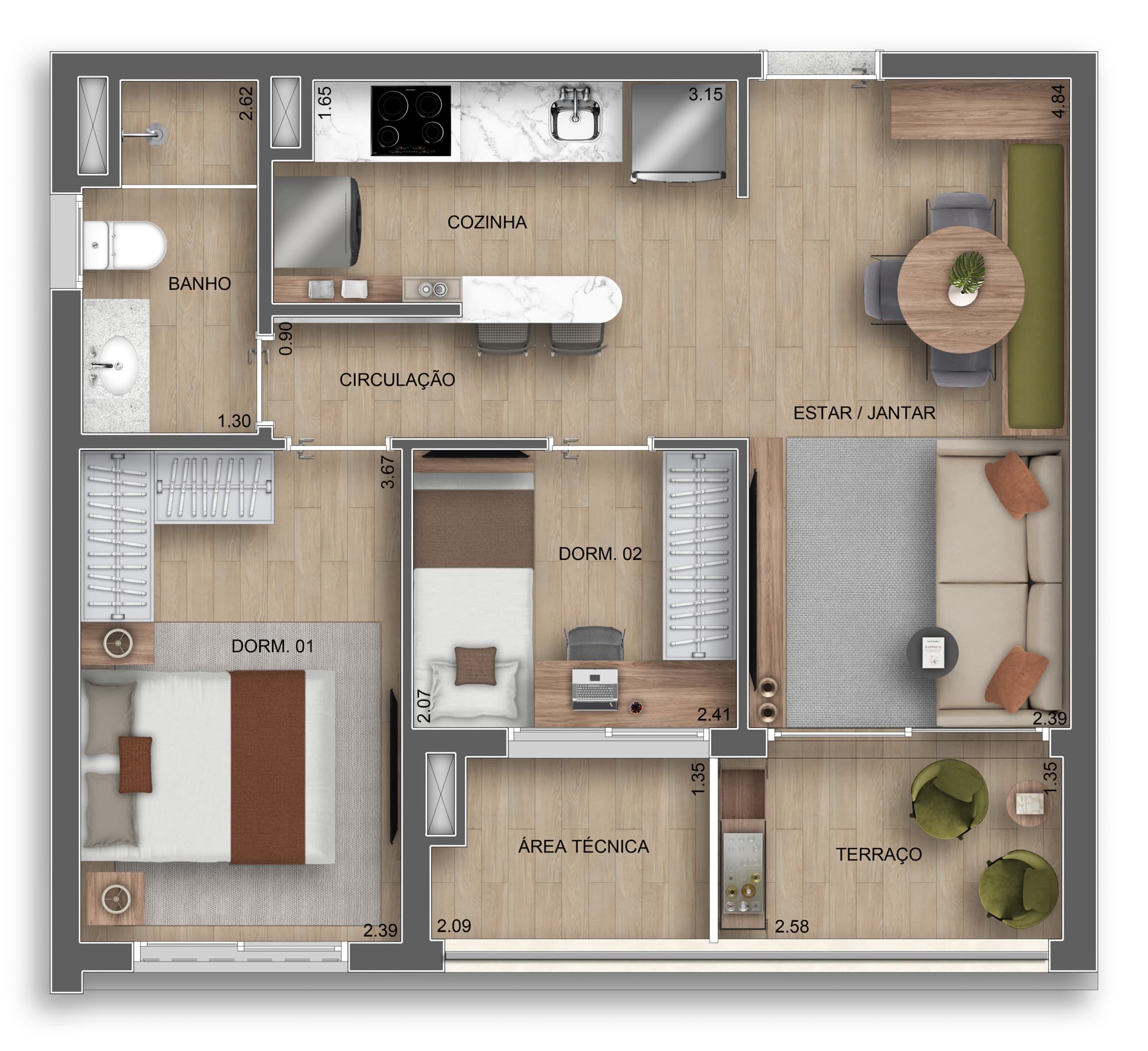 Planta 4 — Auge Resort Tatuapé Home Spaces