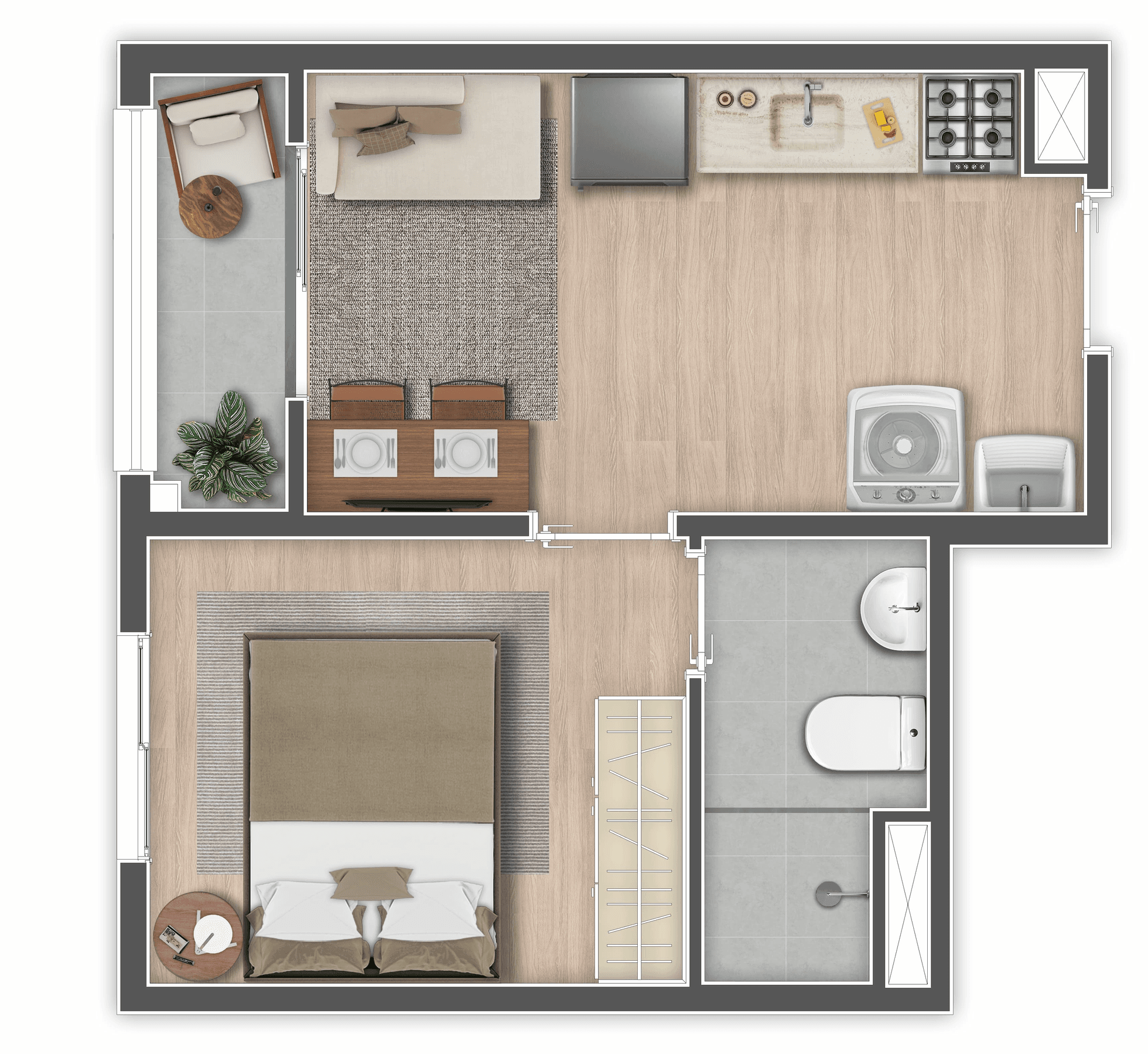 Planta 2 — Mundo Apto Elevato Brooklin