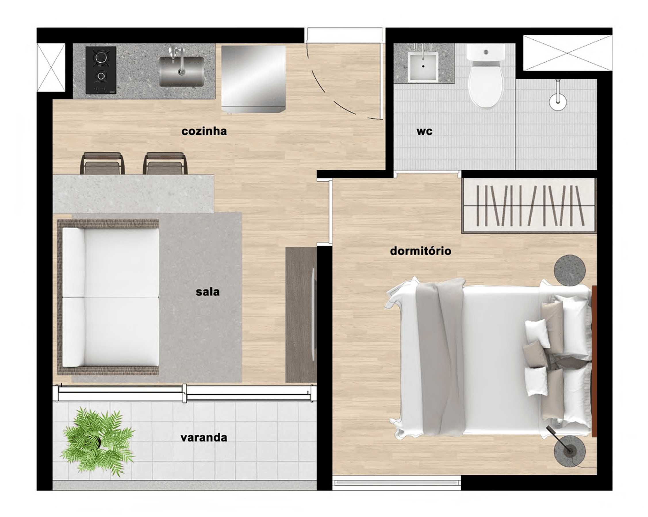 Planta 1 — Bracon Quatá - Residencial